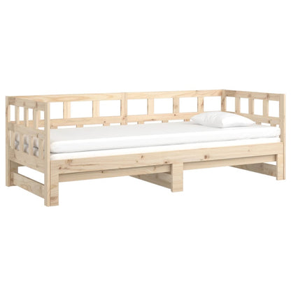 Pull-out Day Bed without Mattress Solid Wood Pine 2x(80x200) cm