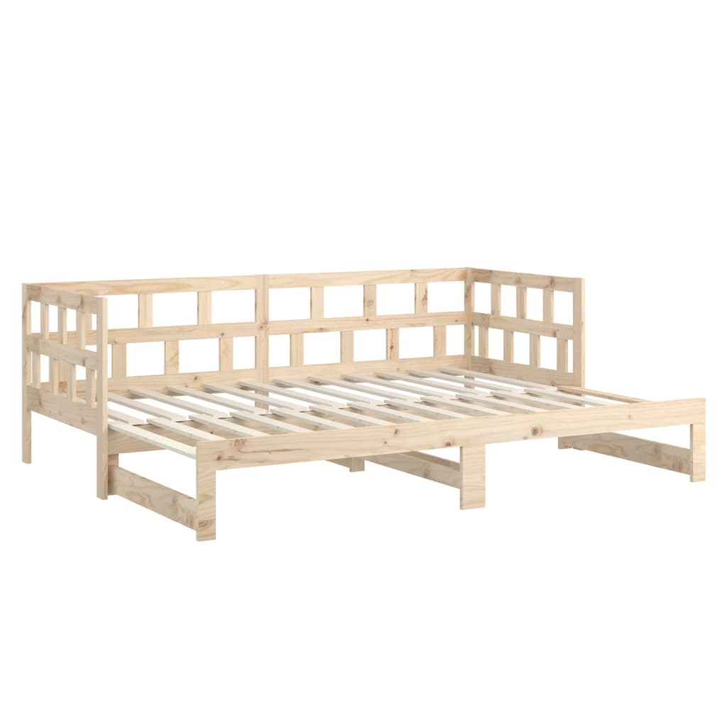 Pull-out Day Bed without Mattress Solid Wood Pine 2x(80x200) cm