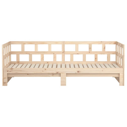 Pull-out Day Bed without Mattress Solid Wood Pine 2x(80x200) cm