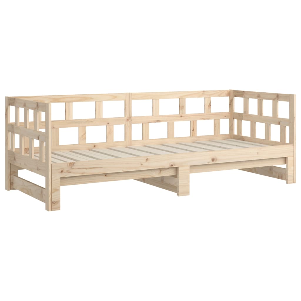 Pull-out Day Bed without Mattress Solid Wood Pine 2x(80x200) cm