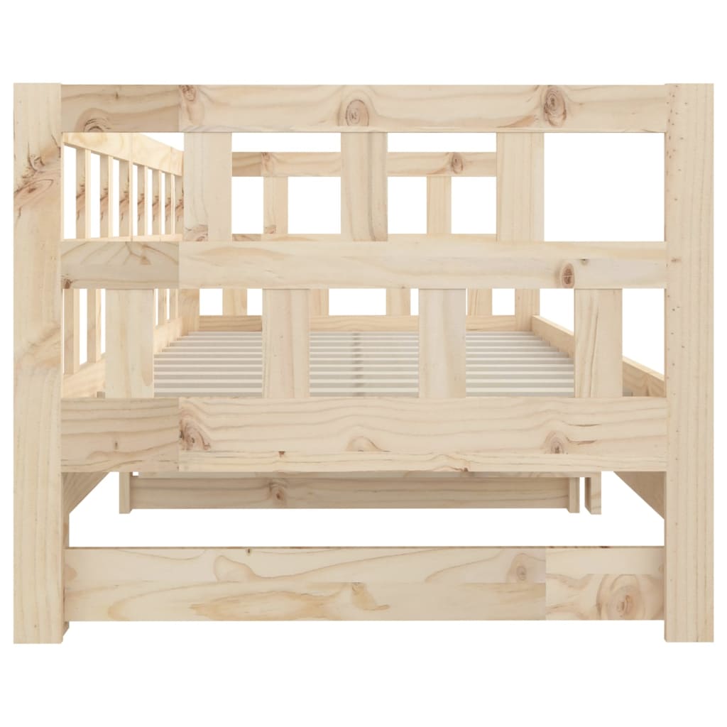 Pull-out Day Bed without Mattress Solid Wood Pine 2x(80x200) cm