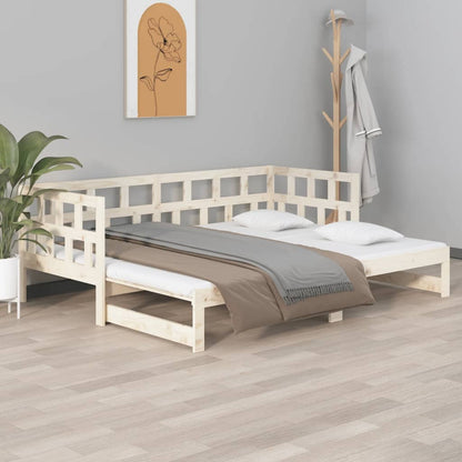 Pull-out Day Bed without Mattress Solid Wood Pine 2x(80x200) cm