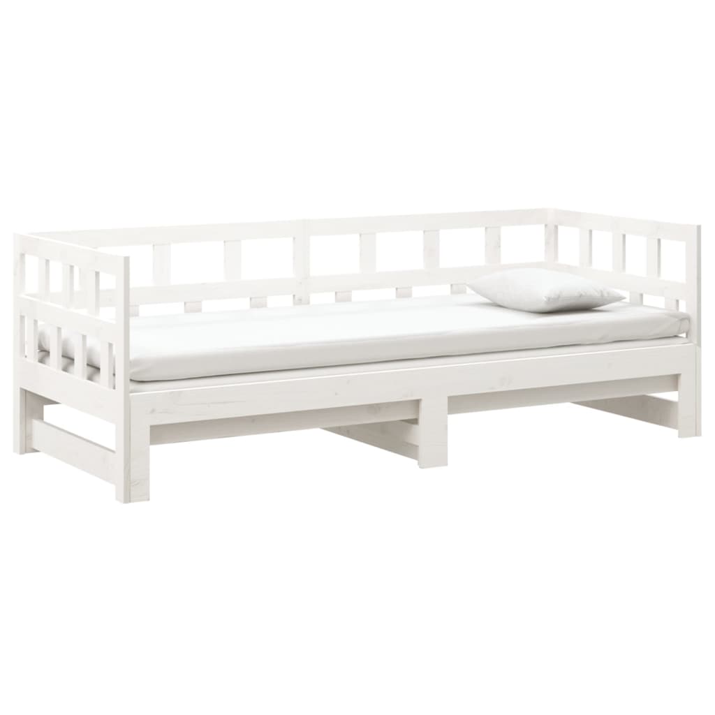 Pull-out Day Bed without Mattress White 2x(80x200) cm