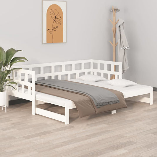 Pull-out Day Bed without Mattress White 2x(80x200) cm
