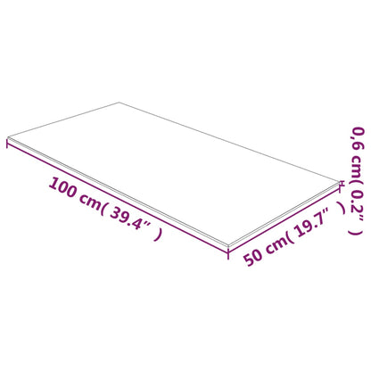 Table Top Transparent 50x100 cm Tempered Glass