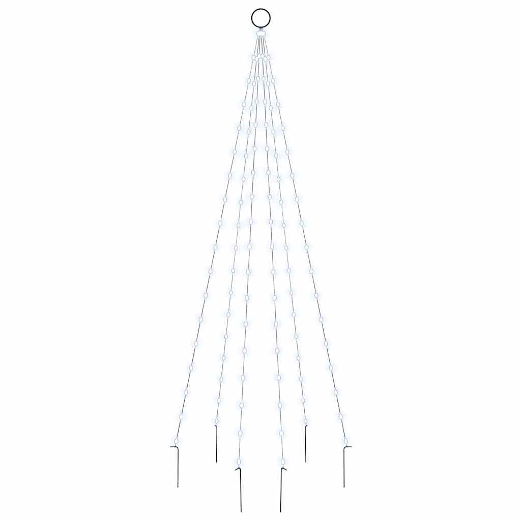 343519 vidaXL Christmas Tree on Flagpole Cold white 108 LEDs 180 cm