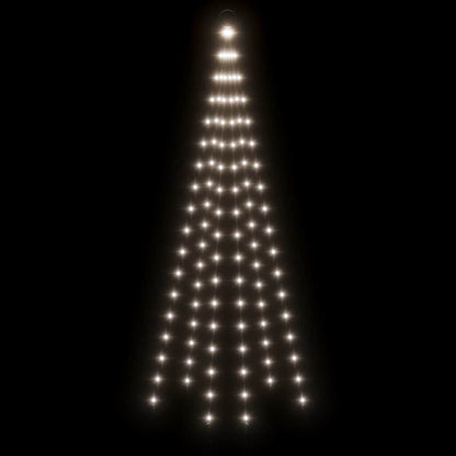 343519 vidaXL Christmas Tree on Flagpole Cold white 108 LEDs 180 cm
