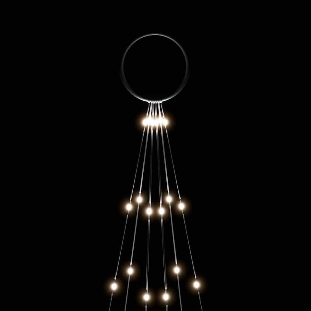 343519 vidaXL Christmas Tree on Flagpole Cold white 108 LEDs 180 cm