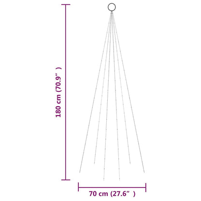 343519 vidaXL Christmas Tree on Flagpole Cold white 108 LEDs 180 cm
