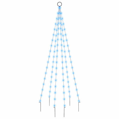 343520 vidaXL Christmas Tree on Flagpole Blue 108 LEDs 180 cm