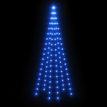343520 vidaXL Christmas Tree on Flagpole Blue 108 LEDs 180 cm
