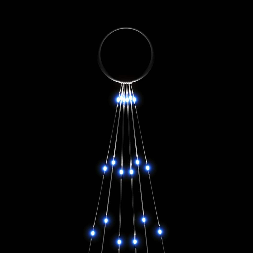 343520 vidaXL Christmas Tree on Flagpole Blue 108 LEDs 180 cm