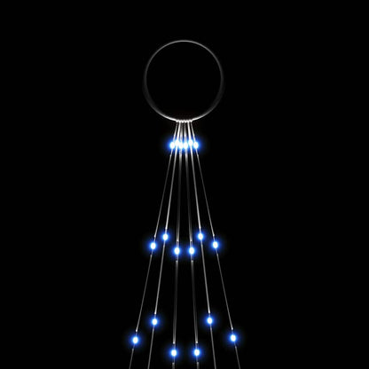 343520 vidaXL Christmas Tree on Flagpole Blue 108 LEDs 180 cm