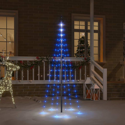 343520 vidaXL Christmas Tree on Flagpole Blue 108 LEDs 180 cm