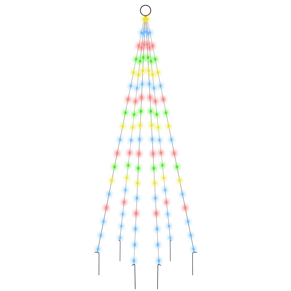 Christmas Tree on Flagpole Colourful 108 LEDs 180 cm