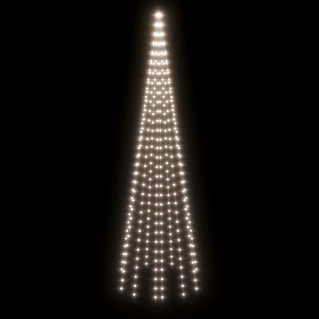 343523 vidaXL Christmas Tree on Flagpole Cold white 310 LEDs 300 cm