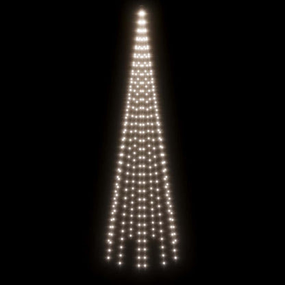 343523 vidaXL Christmas Tree on Flagpole Cold white 310 LEDs 300 cm
