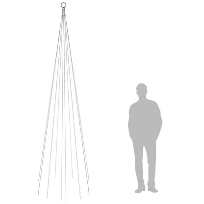 343523 vidaXL Christmas Tree on Flagpole Cold white 310 LEDs 300 cm