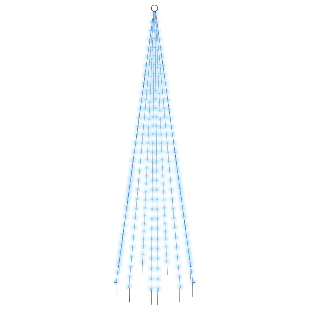 343524 vidaXL Christmas Tree on Flagpole Blue 310 LEDs 300 cm