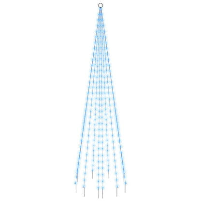 343524 vidaXL Christmas Tree on Flagpole Blue 310 LEDs 300 cm