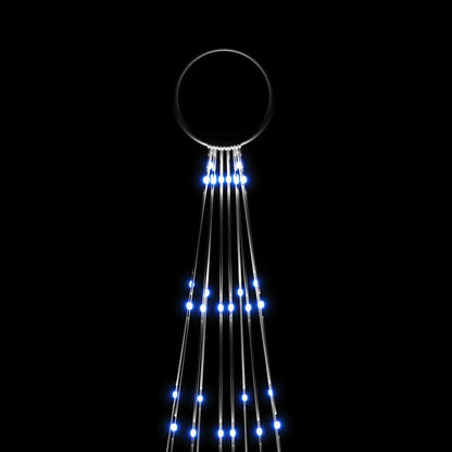 343524 vidaXL Christmas Tree on Flagpole Blue 310 LEDs 300 cm