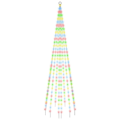 343525 vidaXL Christmas Tree on Flagpole Colourful 310 LEDs 300 cm