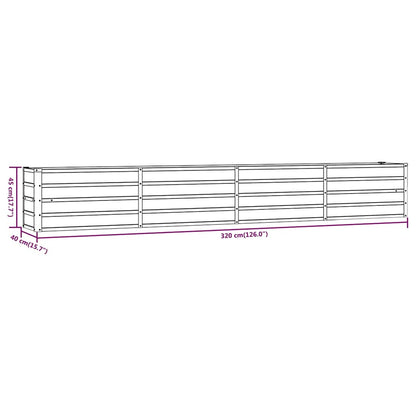 Garden Raised Bed | Rusty | Corten steel | 320 x 40 x 45 cm | Durable