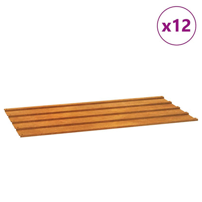 Roof Panels 12 pcs Rusty 80x44 cm Corten Steel