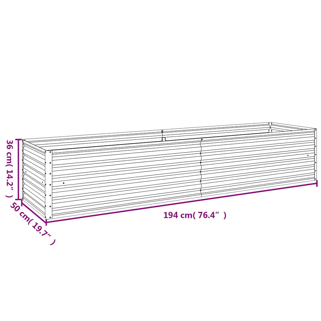 Garden Raised Bed 194 x 50 x 36 cm