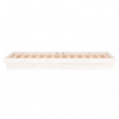 LED Bed Frame without Mattress White 90x200 cm Solid Wood