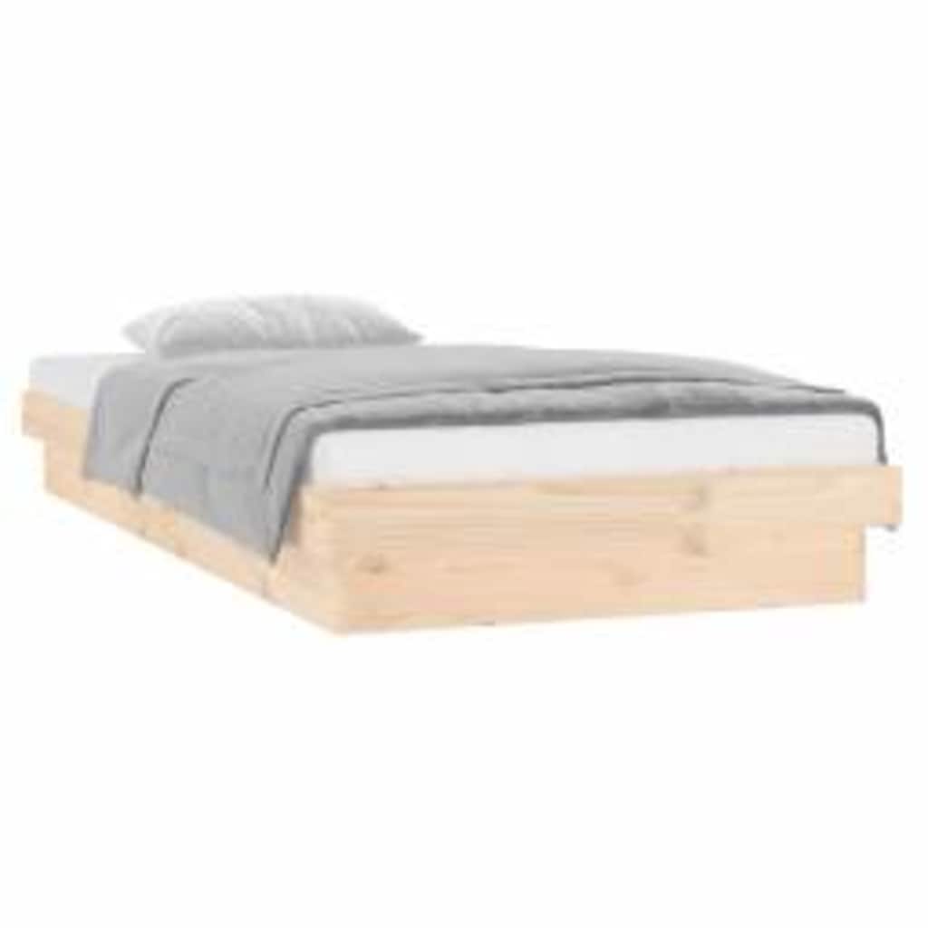 LED Bed Frame without Mattress 100x200 cm Solid Wood