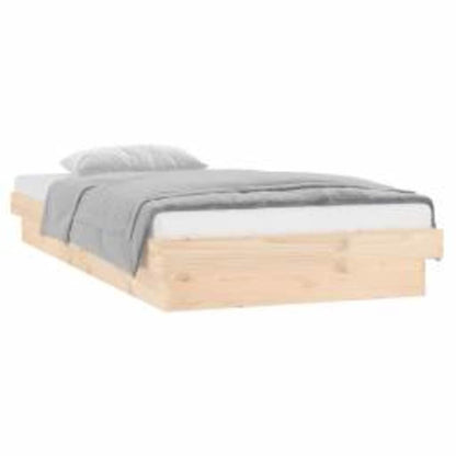 LED Bed Frame without Mattress 100x200 cm Solid Wood