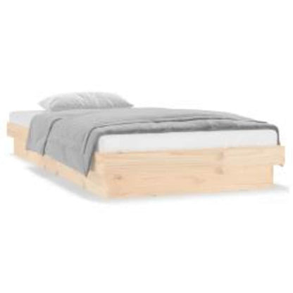 LED Bed Frame without Mattress 100x200 cm Solid Wood