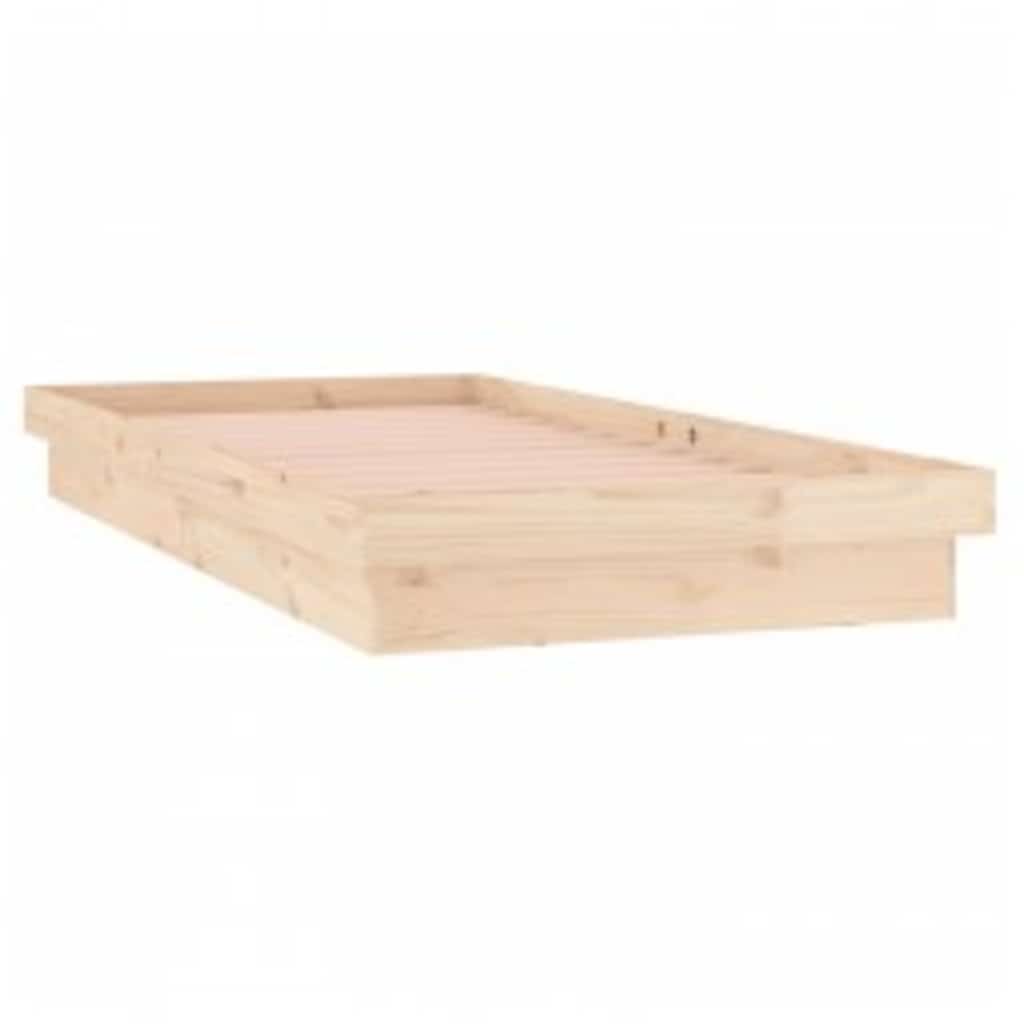 LED Bed Frame without Mattress 100x200 cm Solid Wood