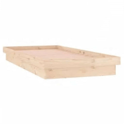 LED Bed Frame without Mattress 100x200 cm Solid Wood