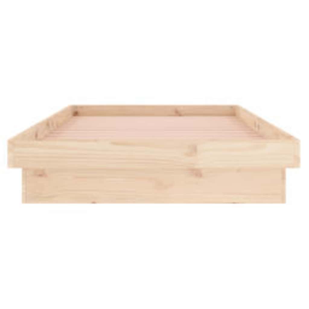 LED Bed Frame without Mattress 100x200 cm Solid Wood