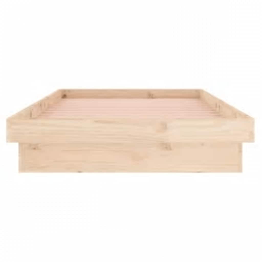 LED Bed Frame without Mattress 100x200 cm Solid Wood