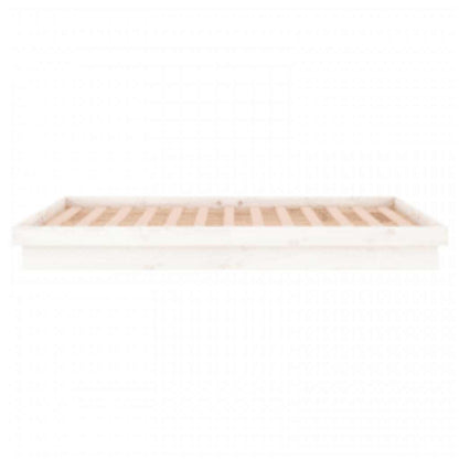 LED Bed Frame without Mattress White 140x200 cm Solid Wood
