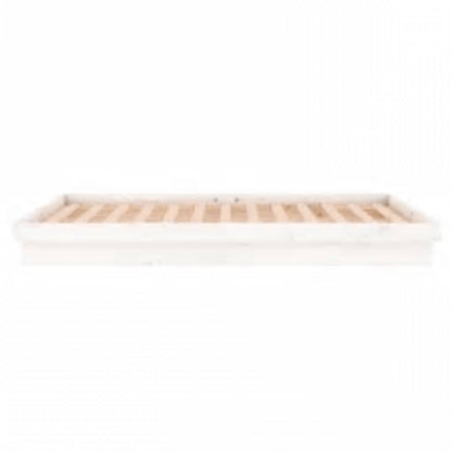 LED Bed Frame without Mattress White 160x200 cm Solid Wood