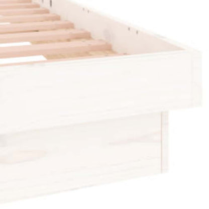 LED Bed Frame without Mattress White 160x200 cm Solid Wood