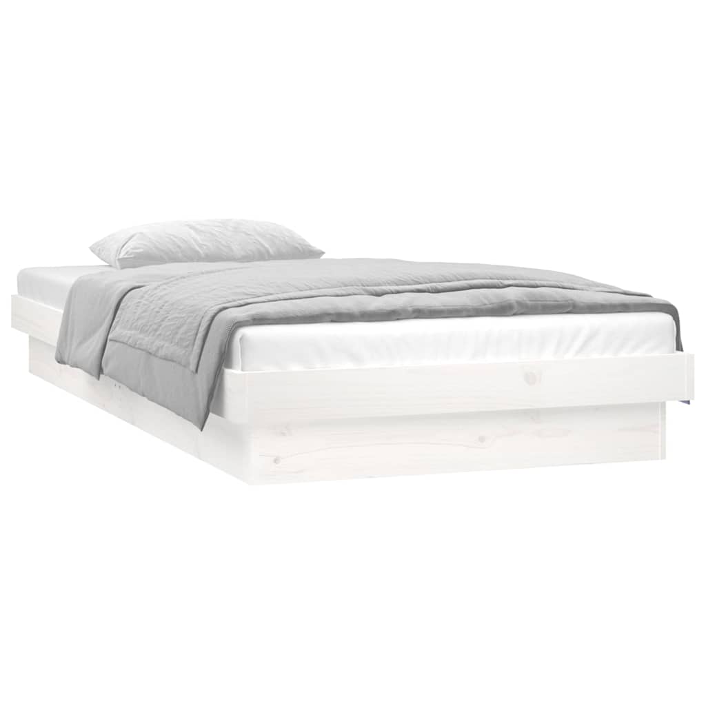 Bed Frame | White | Solid pinewood frame, Plywood slats | Small Single