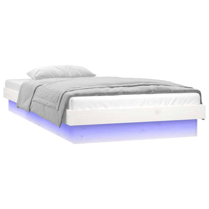 Bed Frame | White | Solid pinewood frame, Plywood slats | Small Single