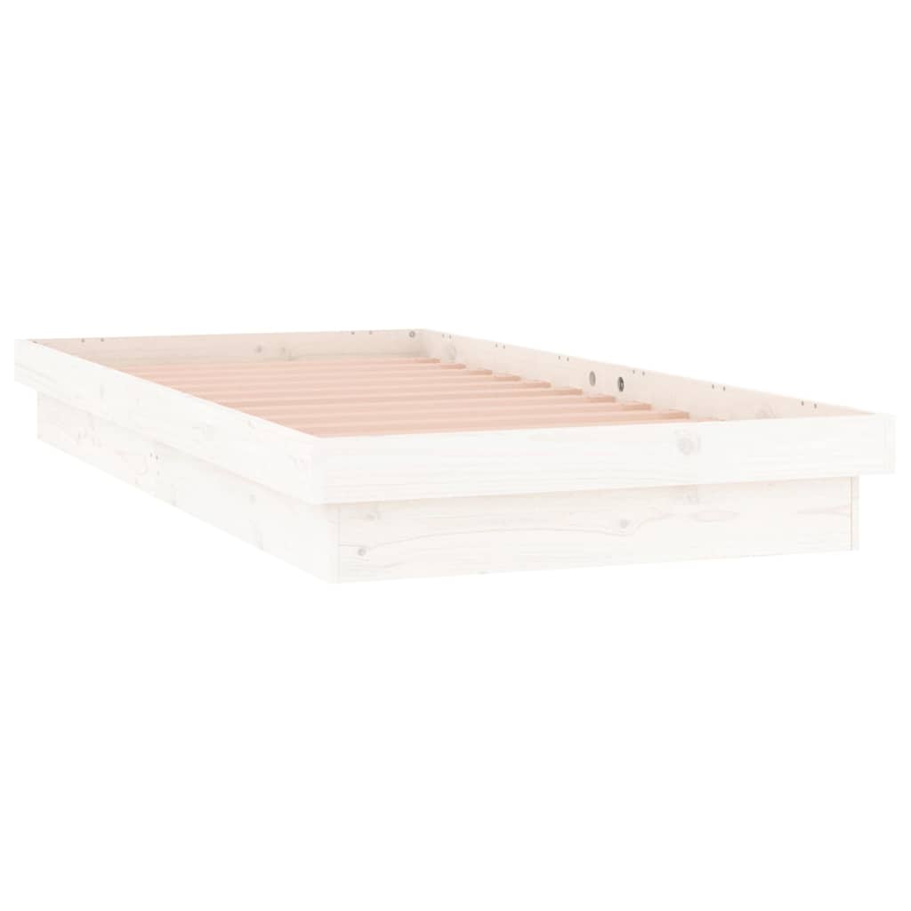 Bed Frame | White | Solid pinewood frame, Plywood slats | Small Single