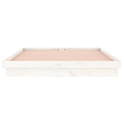 LED Bed Frame without Mattress White Small Double Solid Wood