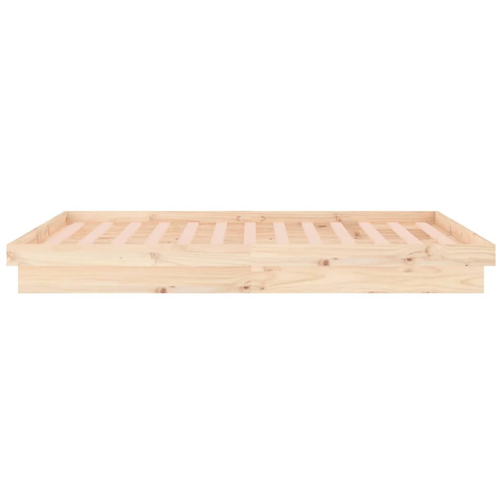 LED Bed Frame without Mattress 140x190 cm Solid Wood