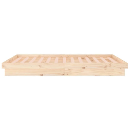 LED Bed Frame without Mattress 140x190 cm Solid Wood