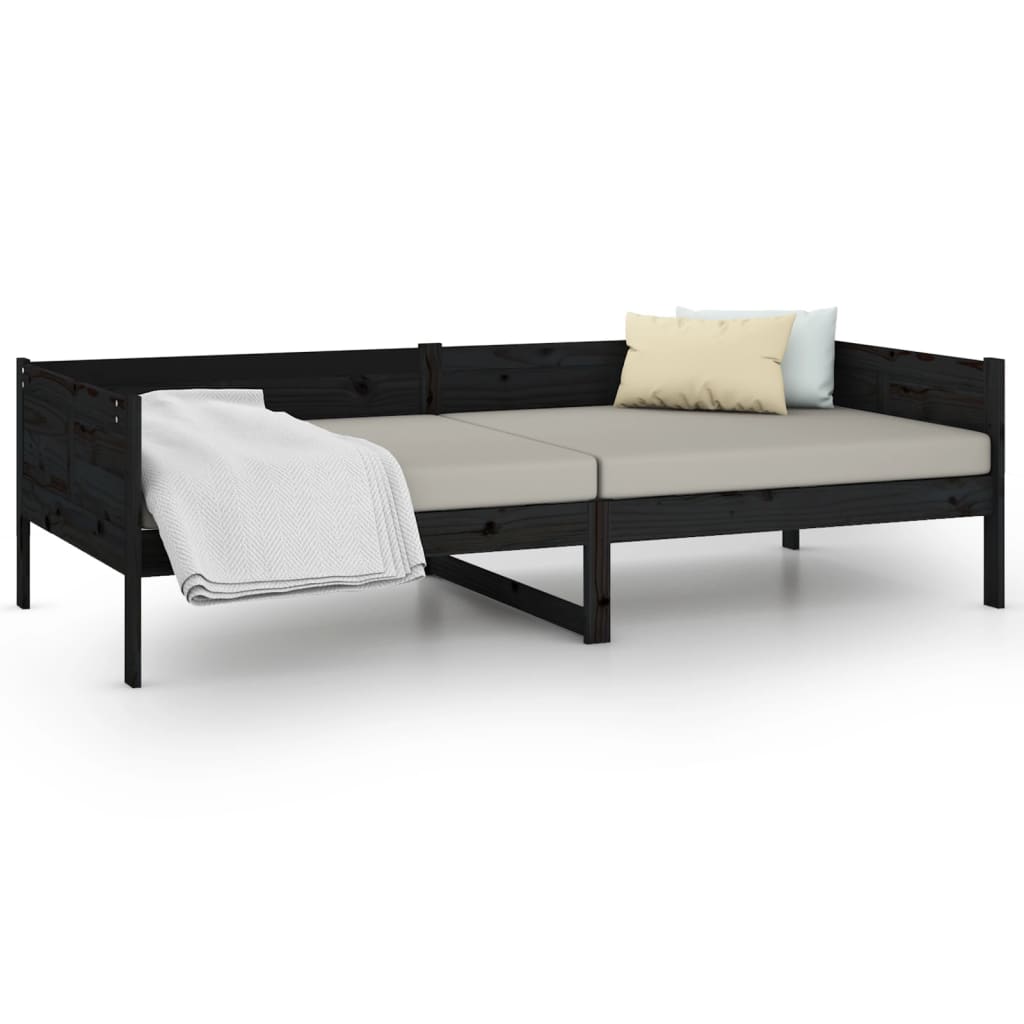 Day Bed | Black | Solid Pine Wood | Single