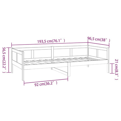 Day Bed | Black | Solid Pine Wood | Single