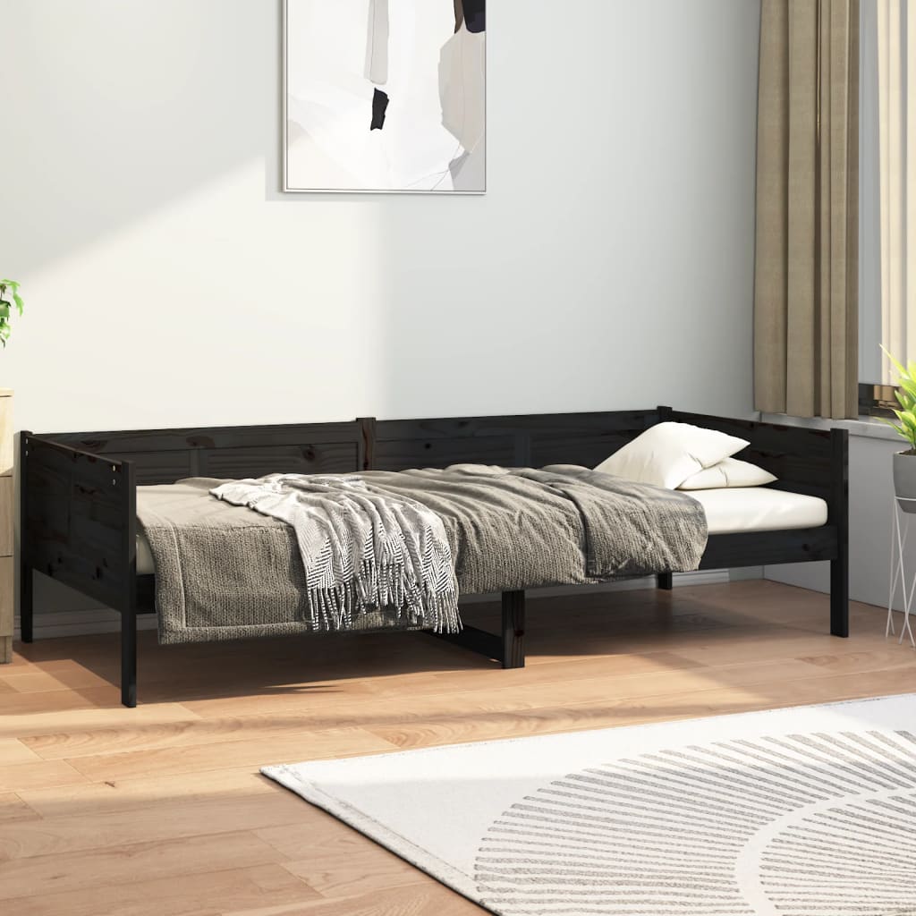 Day Bed | Black | Solid Pine Wood | Single