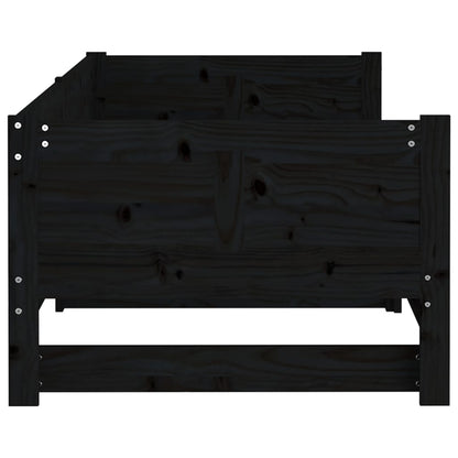 Pull-out Day Bed | Black | Solid pine wood | 2x | Convertible
